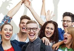 Picture of happy young people